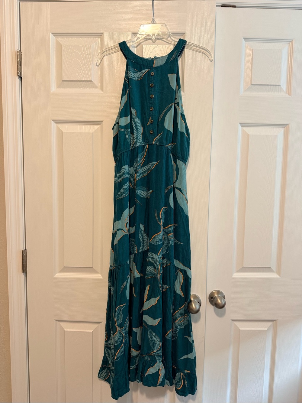 Roxy Teal Floral Maxi Dress